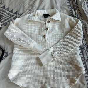 Hatch Cream Waffle Knit Top